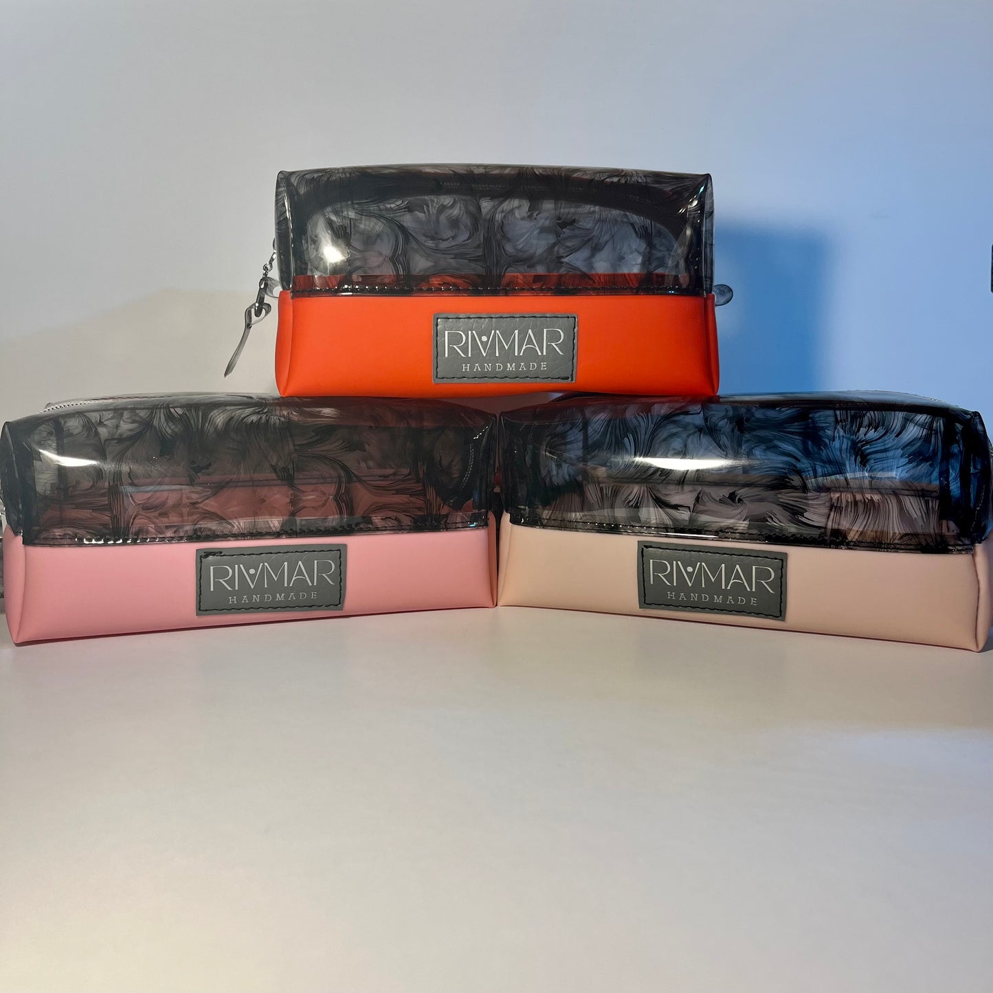 Boxy Bag Pouch - (Black) Oil Print / (Pink) Bottom