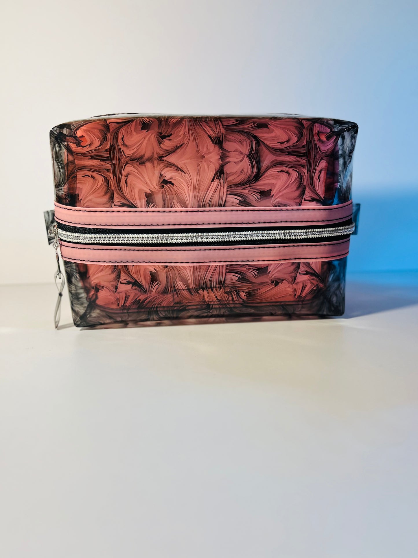 Boxy Bag Pouch - (Black) Oil Print / (Pink) Bottom