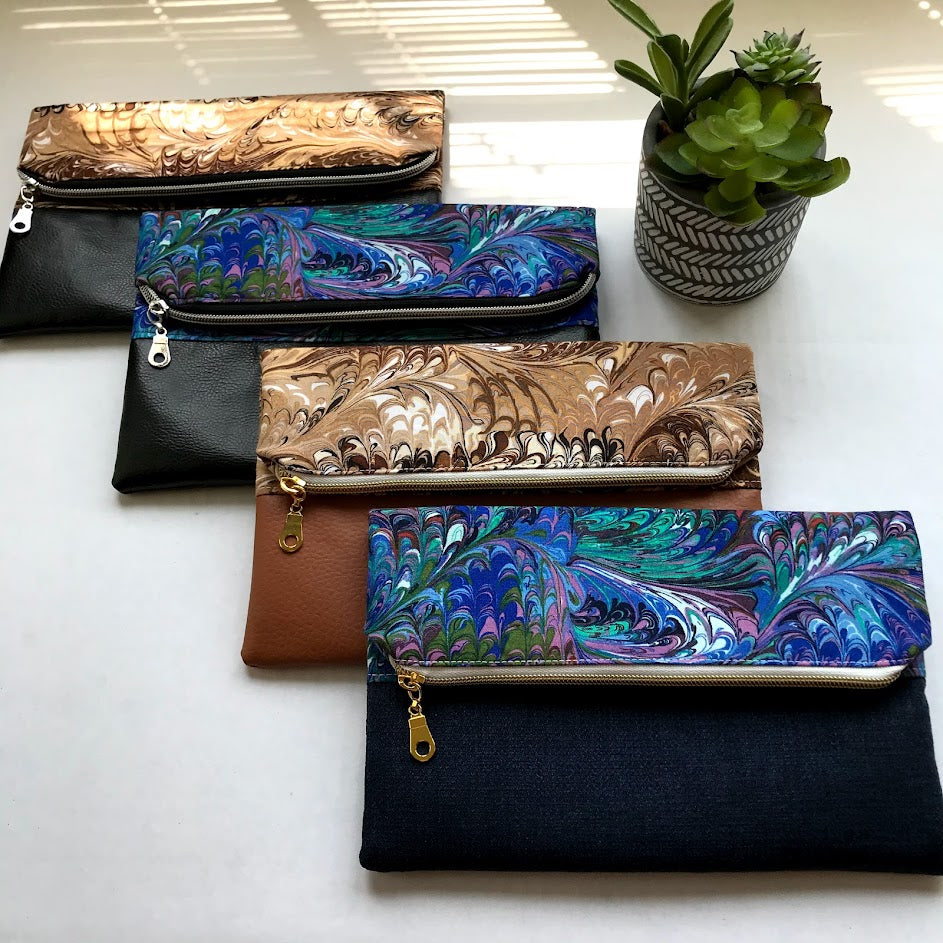 (RTS) Fold Over Clutch - Paisley / Assorted Colors